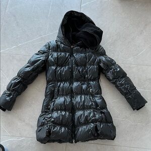 Black Puffer Down Coat with Hood